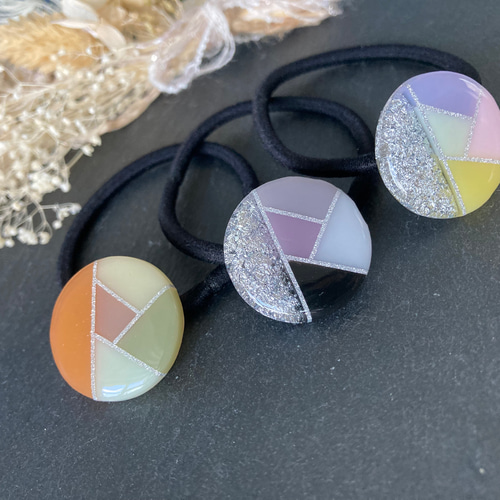 UVレジン天然シェルチップヘアゴム