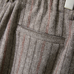 保暖舒適羊毛混紡條紋腰部吊帶褲有襯 231011-1 第11張的照片