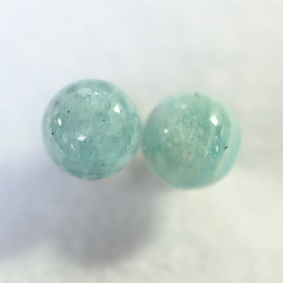 （獨一無二/特賣場）Amazonite 耳環（8 毫米/鈦柱） 第1張的照片