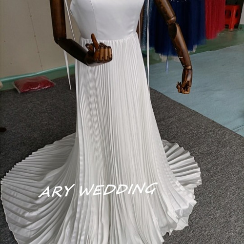 フランス風 キャミソール ウエディングドレス 前撮り オフホワイト  