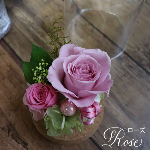 プリザーブドフラワー ガラスドーム フラワー 花 コルク インテリア