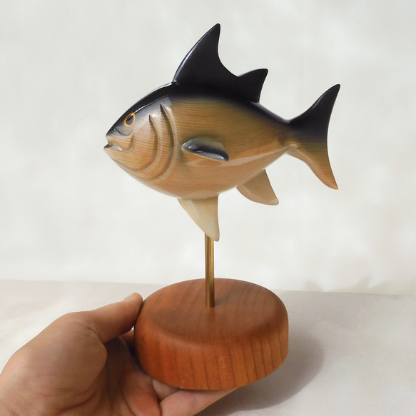 マグロ （ 木 海 魚 動物 置物 ） Tuna / fish / wood / figurine 4枚目の画像