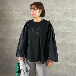 美品✨M’S GRACY異素材ドッキング 袖リボンブラウス 黒　近年モデル 美品✨M'S GRACY異素材ドッキング 袖リボンブラウス 黒近年モデル