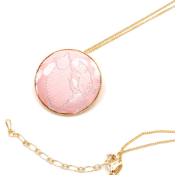 京の錦織　光峯錦織工房　紋様に願いを込めて　2WAY　ネックレス　猫の柄　ピンク 11枚目の画像