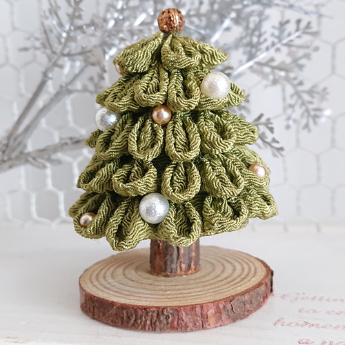 つまみ細工 クリスマスツリー ひわ クリスマス Christmas Xmas ツリー