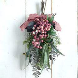 大人のハロウィンスワッグ ホワイトパンプキン パンパス アート