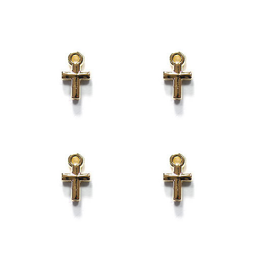 小さなクロス NO1 十字架パーツ 11.5×7mm ゴールド 軽いメタル調