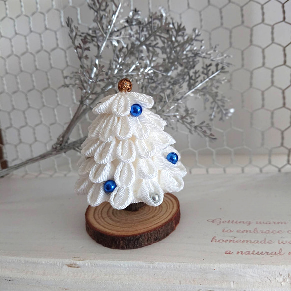 【Rusty】つまみ細工 クリスマス ホワイト つまみ細工 クリスマスツリー ホワイト クリスマス Christmas Xmas