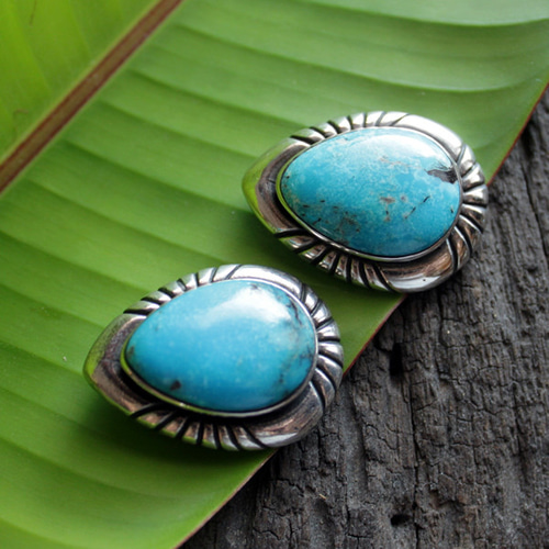 牛革 ショートウォレット ターコイズコンチョ シルバー925,天然