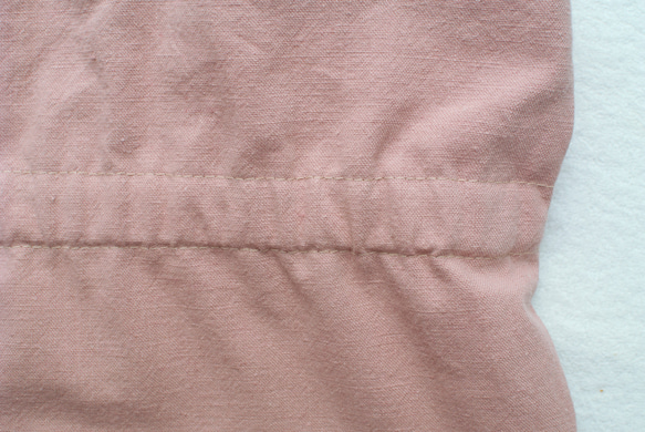 シャーリングハーフリネンのレッスンバッグ　おしゃれ　可愛い♡　オリジナル　くすみピンク　入園☆入学 3枚目の画像