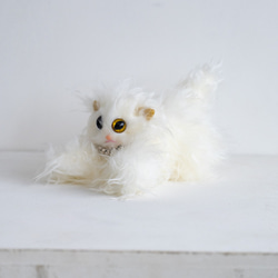 猫ぬいぐるみ(のびのびぬいぐるみ）long white ｀ S 2枚目の画像