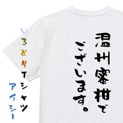 三国志系半袖Tシャツ【温州蜜柑でございます。】おもしろTシャツ　ネタTシャツ 1枚目の画像