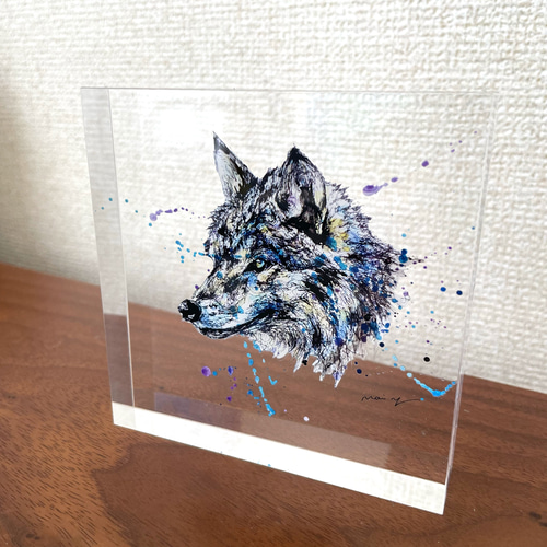 売れ筋ランキングも アクリルブロック 】狼 その他インテリア雑貨 Mai.Yamashita アクリルスタンド