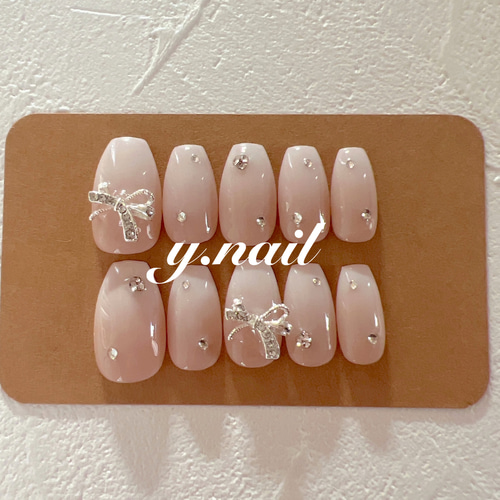 グラデーションネイル/ベイビーブーマーネイル/リボンネイル/ガーリー