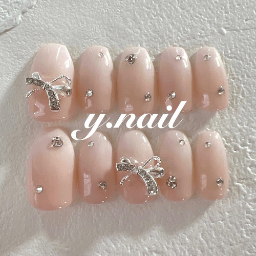 グラデーションネイル/ベイビーブーマーネイル/リボンネイル/ガーリー  