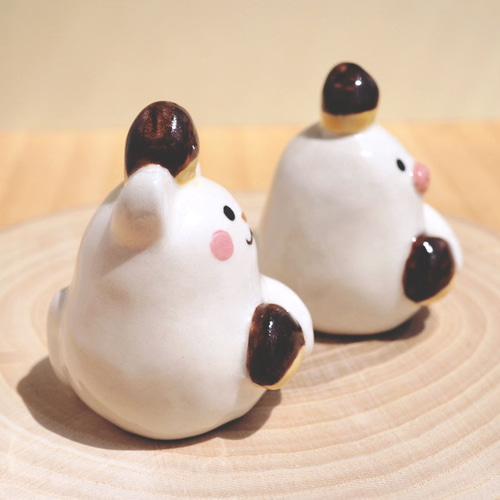 陶器]栗ダイスキ!!栗文鳥の置物[秋] その他置物 chopiandchoco 通販