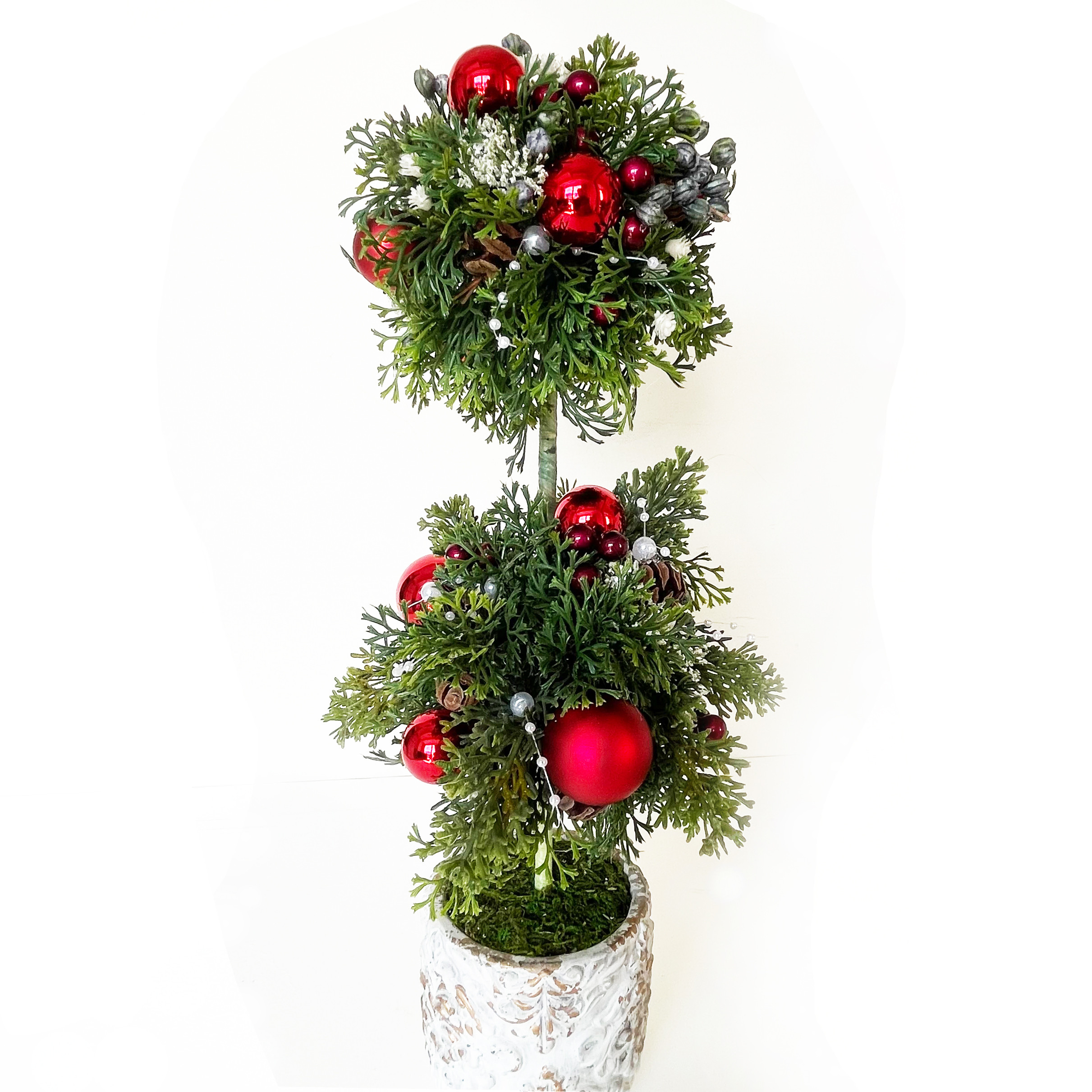 約65cm　クリスマス　トピアリー　クリスマスツリー　フラワー　グリーン　大きい