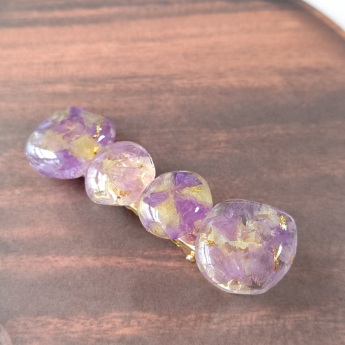 スターチス ヘアクリップ ★ ドライフラワー レジン バレッタ ヘアピン スターチス ヘアクリップ ☆ ドライフラワー レジン バレッタ ヘアピン
