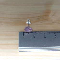 単品 フローライト (薄紫) ピアス サージカル仕様 キャッチはシリコン [61] FL_61 6枚目の画像