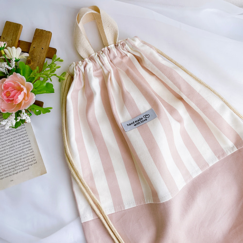 5色＆サイズが選べる】くすみカラー 体操服入れ 体操服袋 ストライプ柄