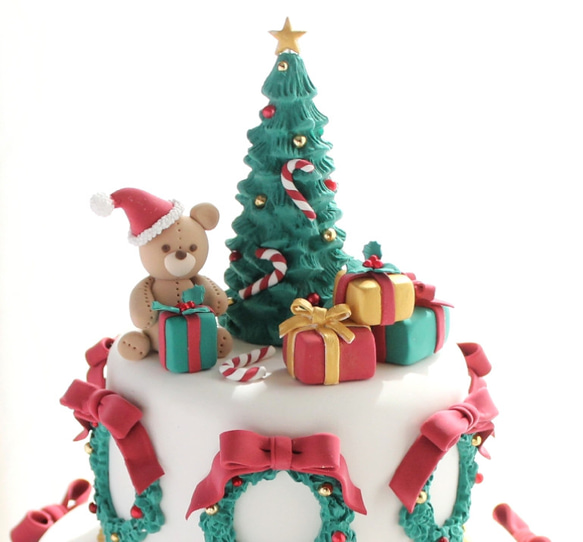 クリスマスクレイケーキ 2枚目の画像