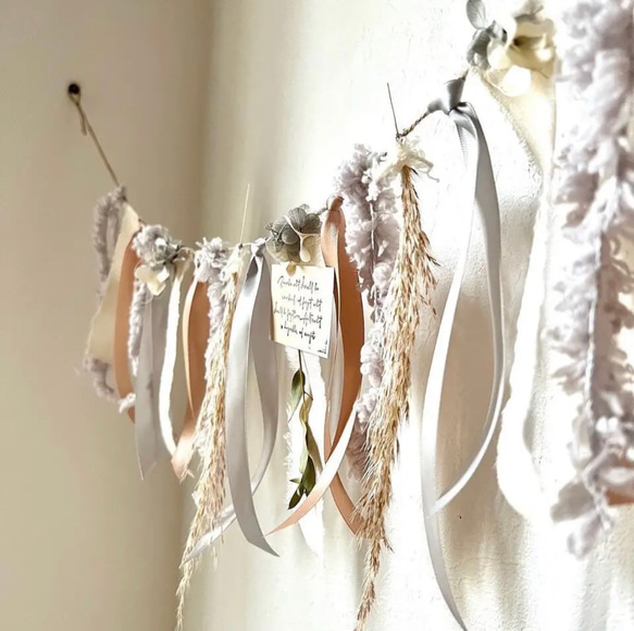 ･.｡* Ribbon garland リボンガーランド beige･.｡* 2枚目の画像