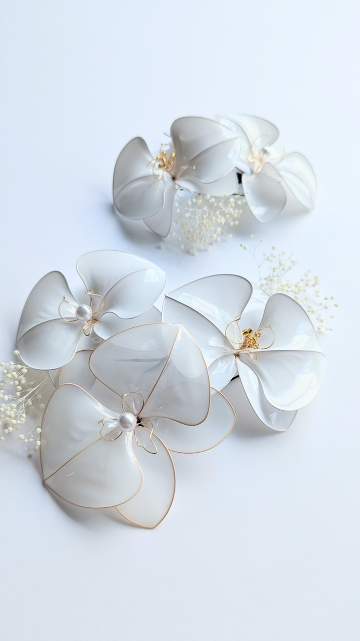 胡蝶蘭【5つセット】アメリカンフラワー髪飾り 結婚式髪飾り