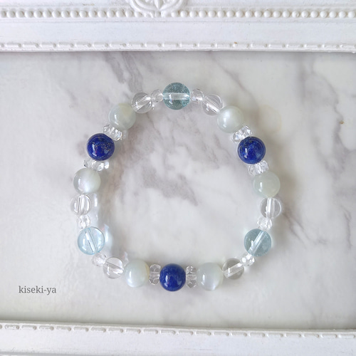 Kaya◆高品質✧スイスブルートパーズ×ブルームーンストーンブレスレット Kaya◇高品質✧スイスブルートパーズ×ブルームーンストーン