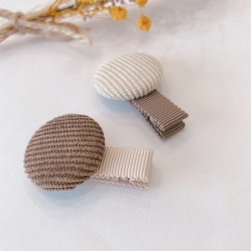 ❁コーデュロイ星❁ ベビーヘアピンベビーヘアクリップベビーヘアゴム