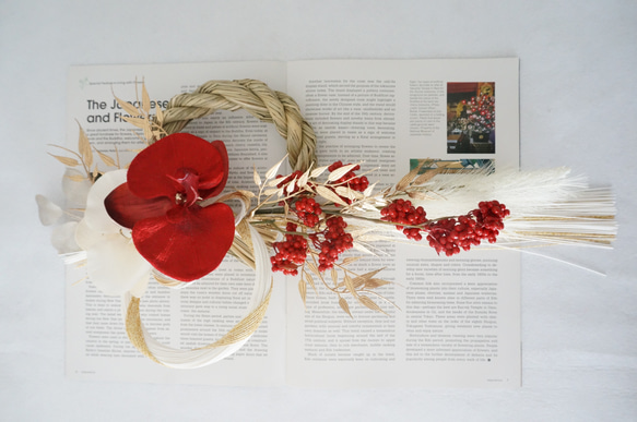 【お値下げしました】古美・紅白胡蝶蘭のお正月飾り 4枚目の画像