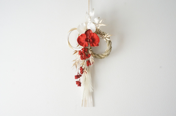 【お値下げしました】古美・紅白胡蝶蘭のお正月飾り 2枚目の画像