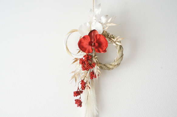 【お値下げしました】古美・紅白胡蝶蘭のお正月飾り 3枚目の画像