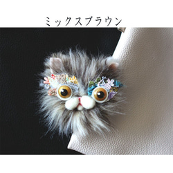 選べる2wey mini bag・ブラウンねこ 3枚目の画像