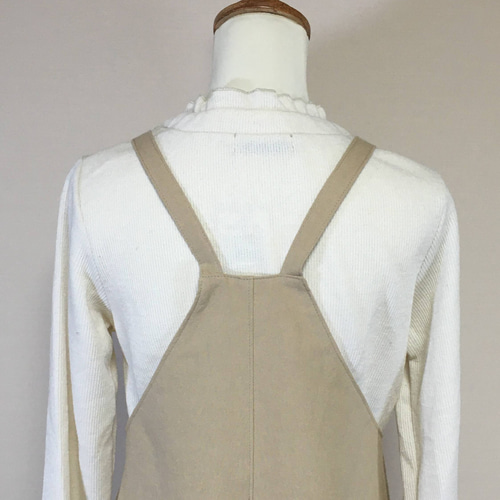 サロペットスカート◇ベージュ【やわらかコットンリネン】◇M・L