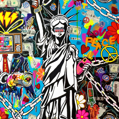 2022年製作】FREEDOM? 現代アート 絵画 インテリア イラスト 2022年製作】FREEDOM? 現代アート 絵画 インテリア イラスト