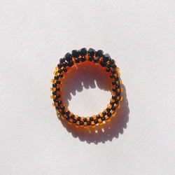 水晶◑邊框環/橙x黑 第4張的照片