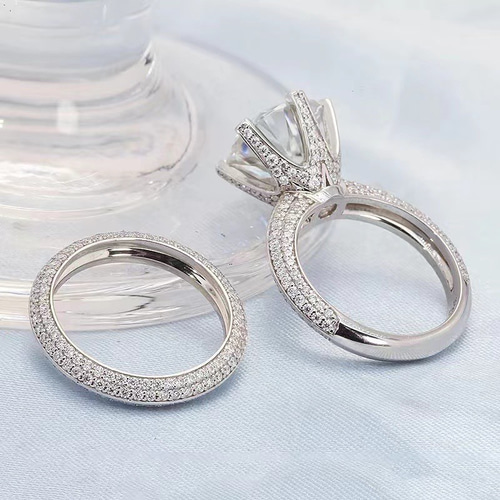 高級仕様】5.0ct モアサナイト ダイヤモンド リング K18 指輪・リング 