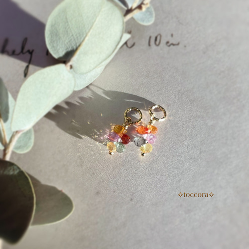 14kgfサファイアのキラキラチャーム