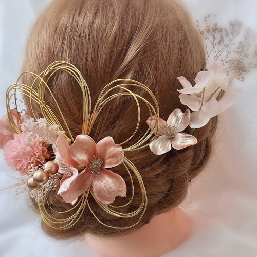 №143♡ドライフラワー髪飾り♡水引♡紐アレンジ♡成人式♡結婚式♡前撮り 3b75195f430c64bd39d56a4ef906da