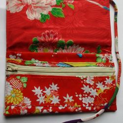 ７４０２　花柄の着物で作った和風財布・ポーチ　#送料無料 5枚目の画像