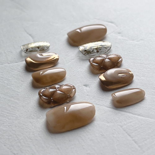 ネイルチップ/キルティング/ミラー/ぷっくり/ニュアンス/マグネット