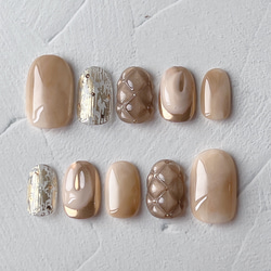 ネイルチップ/キルティング/ミラー/ぷっくり/ニュアンス/マグネット