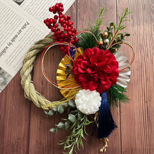 ◇2024年◆しめ縄リース◇しめ縄◇お正月用飾り 2024年｜しめ縄飾り【micromにおまかせ】リース型 | microm