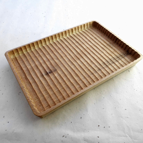 我谷盆　　トレイ　お盆 欅拭漆我谷盆 353mm×250mm×24mm 折敷 トレー №9034 | iichi 日々の