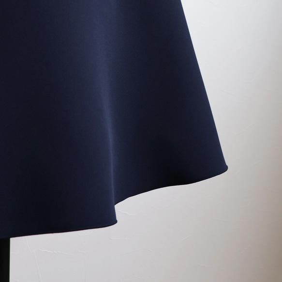 [3種尺寸可供選擇◎] 腰部轉換喇叭形毛衣裙 [海軍藍] 第12張的照片