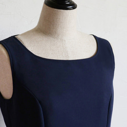[3種尺寸可供選擇◎] 腰部轉換喇叭形毛衣裙 [海軍藍] 第10張的照片
