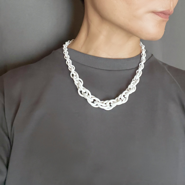 アデル ネックレス　白