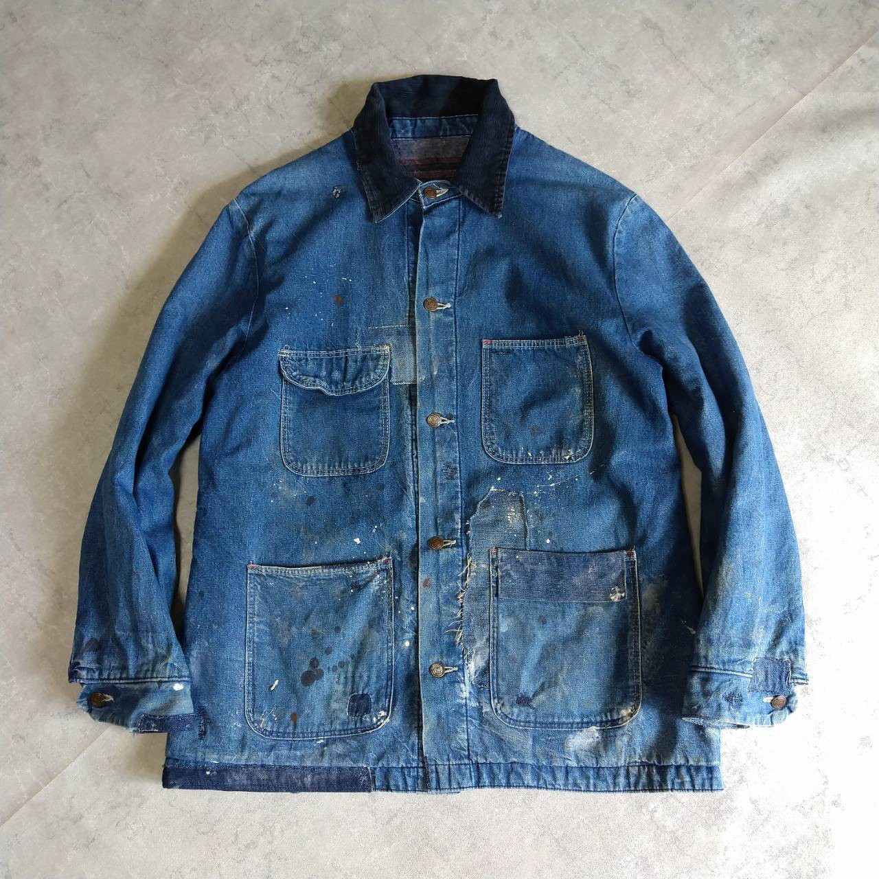 【送料無料（一部地域を除く）】 デニムパッチワークカバーオール vintage kearneyhouse ジャケット・アウター