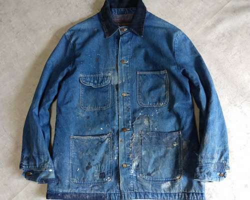 ヴィンテージ デニムカバーオール クライスラー パッチ クライスラー