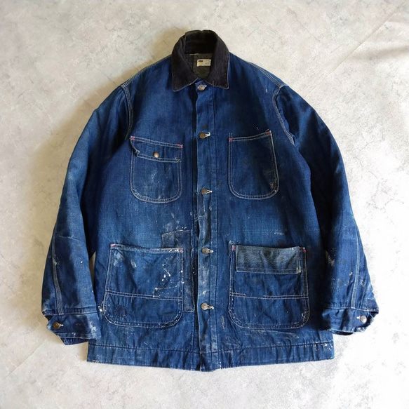 カバーオール ハンティングジャケット ワーク コーデュロイ 90s パッチ  